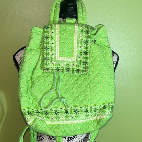 Vera Bradley Style Lime Green Backpack - Picture 1 of 8